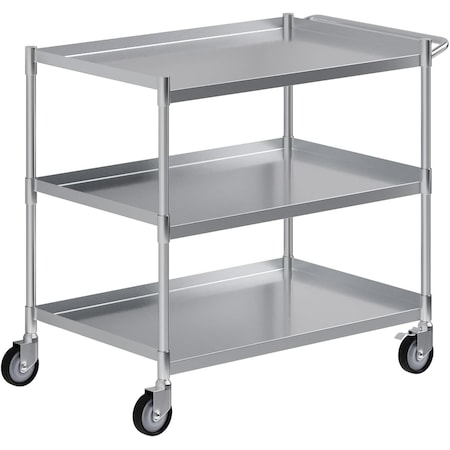 Amgood Utility Cart, Stainless Steel, 3 Shelves Shelves, 33" L, 21" W CART-TUC-2133-Z